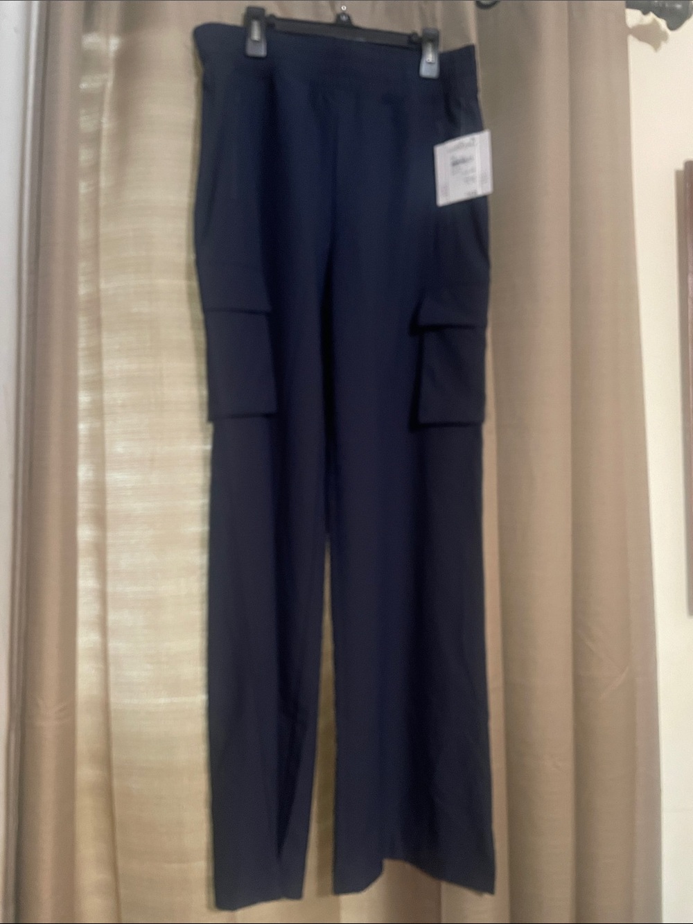 Beyond Yoga Navy Wide-Leg Cargo Pants with Flap Pockets